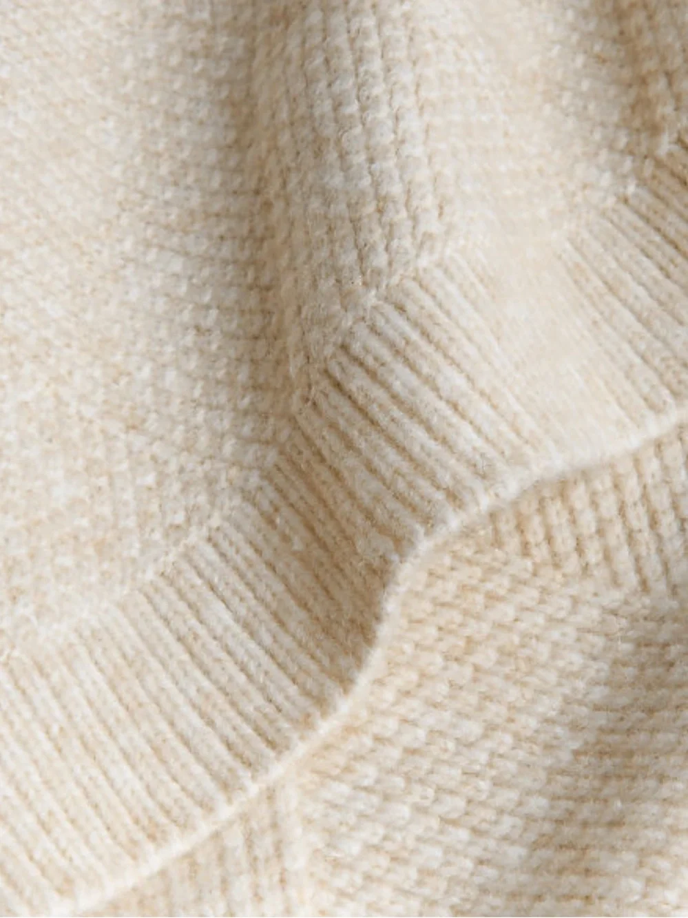 New! Crate&Barrel Cream Diamond-Knit Throw Blanket 70”x50” - Picture 2 of 2